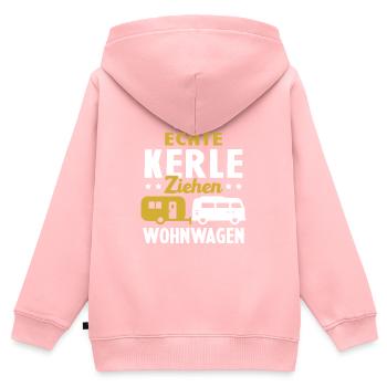 echte kerle ziehen wohnwagen - Kinder Premium Organic Zip Hoodie - Rosa - Hinten - AI Model Kid Female (0cm)
