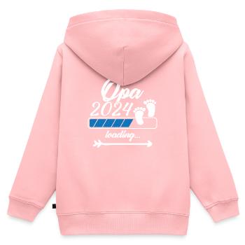 Opa in 2024 bitte warten - Kinder Premium Organic Zip Hoodie - Rosa - Hinten - AI Model Kid Female (0cm)