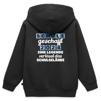 Abschlussabschluss Realschule Grundschule 2024 - Kinder Premium Organic Zip Hoodie - Schwarz - Hinten - AI Model Kid Male (0cm)