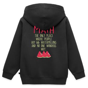 Math And Watermelons Mathematics Calculation Numbe - Kids Premium Organic Zip-up Hoodie - black - Back - AI Model Kid Male (0cm)