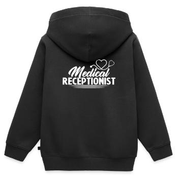 Medical Receptionist Receptionist Gift Receptionist - Kids Premium Organic Zip-up Hoodie - black - Back - AI Model Kid Male (0cm)
