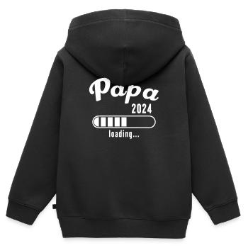 Dad 2024 Store Announces Pregnancy Future Dad - Kids Premium Organic Zip-up Hoodie - black - Back - AI Model Kid Male (0cm)