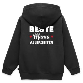 Beste Mutter aller Zeiten - Kinder Premium Organic Zip Hoodie - Schwarz - Hinten - AI Model Kid Male (0cm)