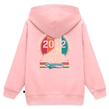 2002 August | August 2002 birthday Aged Perfectly - Kids Premium Organic Zip-up Hoodie - rose - Back - AI Model Kid Female (0cm)