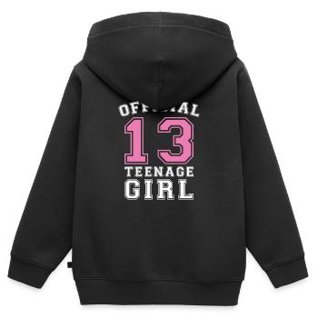 Geboren 13 Teen Jugend Jugendlich - Kinder Premium Organic Zip Hoodie - Schwarz - Hinten - AI Model Kid Male (0cm)