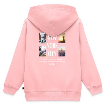 New York City Skyline NYC Manhattan - Kids Premium Organic Zip-up Hoodie - rose - Back - AI Model Kid Female (0cm)