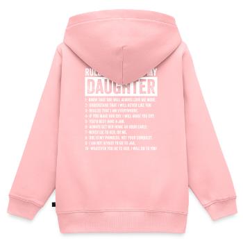 Regeln für die Verabredung mit meiner Tochter - Dating - Kinder Premium Organic Zip Hoodie - Rosa - Hinten - AI Model Kid Female (0cm)