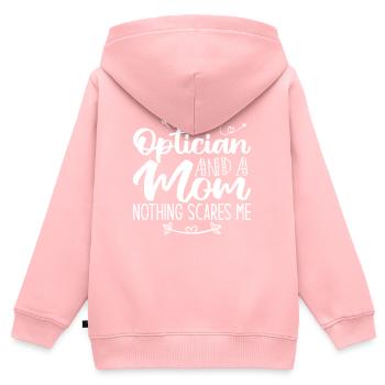 Ich bin ein Optiker und eine Mutter Nichts macht mir Angst - Kinder Premium Organic Zip Hoodie - Rosa - Hinten - AI Model Kid Female (0cm)