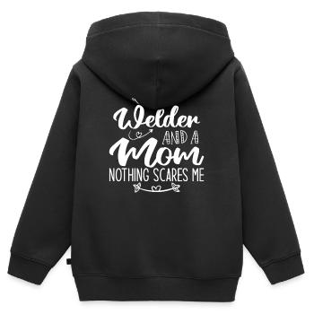 Ich bin Schweißer und Mutter Nichts macht mir Angst - Kinder Premium Organic Zip Hoodie - Schwarz - Hinten - AI Model Kid Male (0cm)