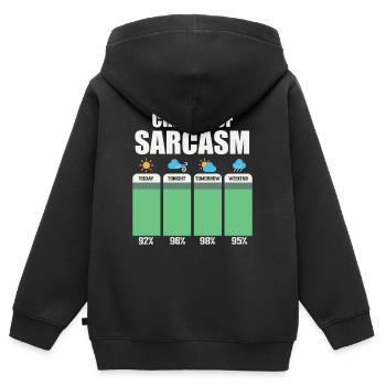 Chance auf Sarkasmus - Kinder Premium Organic Zip Hoodie - Schwarz - Hinten - AI Model Kid Male (0cm)