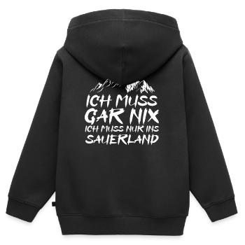 Sauerland Nordrhein-Westfalen Sauerländer Geschenk - Sweat Premium à capuche zippé enfant bio - noir - Dos - AI Model Kid Male (0cm)