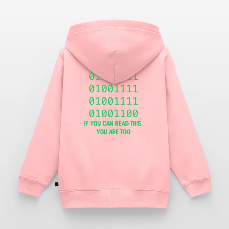 Computer Binary Code Developers Gift Kids Premium Organic Zip-up Hoodie
