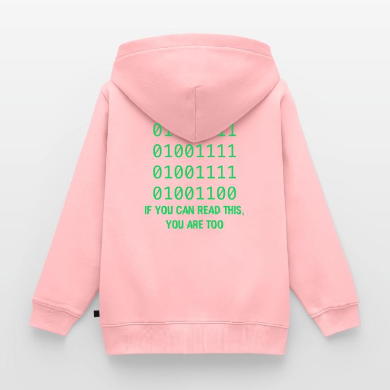 Computer Binary Code Developers Gift Kids Premium Organic Zip-up Hoodie