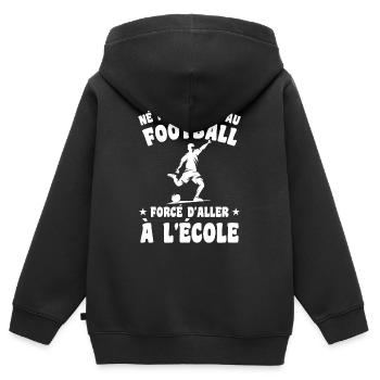 Football Joueur Cadeau Enfant Homme Garçon - Sweat Premium à capuche zippé enfant bio - noir - Dos - AI Model Kid Male (0cm)
