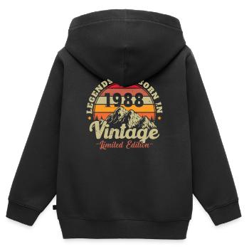 Jahrgang Jahrgang 1988 Geburtstagsgeschenk - Kinder Premium Organic Zip Hoodie - Schwarz - Hinten - AI Model Kid Male (0cm)