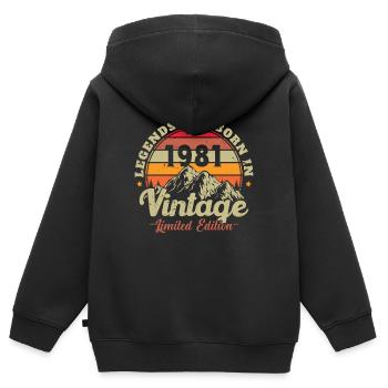 Jahrgang Jahrgang 1981 Geburtstagsgeschenk - Kinder Premium Organic Zip Hoodie - Schwarz - Hinten - AI Model Kid Male (0cm)