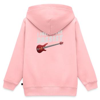 Ich bevorzuge den Bassisten, den Gitarristen, den Metalcore - Kinder Premium Organic Zip Hoodie - Rosa - Hinten - AI Model Kid Female (0cm)