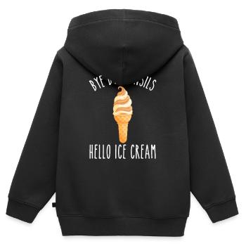 Bye Bye Tonsils Hello Ice Cream - Kids Premium Organic Zip-up Hoodie - black - Back - AI Model Kid Male (0cm)