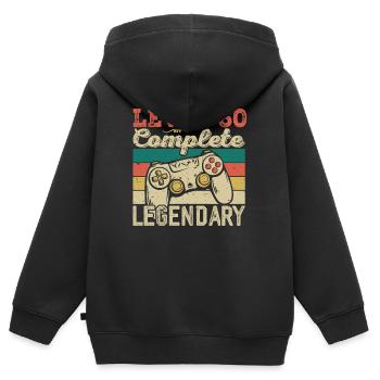 Stufe 60 abgeschlossen, Geschenk zum 60. Geburtstag - Kinder Premium Organic Zip Hoodie - Schwarz - Hinten - AI Model Kid Male (0cm)