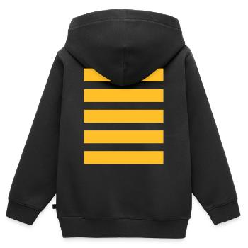 Stripe Horizontal Stripe Costume d’abeille rayé - Sweat Premium à capuche zippé enfant bio - noir - Dos - AI Model Kid Male (0cm)