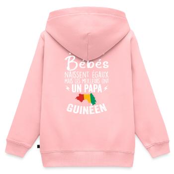 Bébés égaux meilleurs ont un papa Guinéen - Sweat Premium à capuche zippé enfant bio - rose - Dos - AI Model Kid Female (0cm)