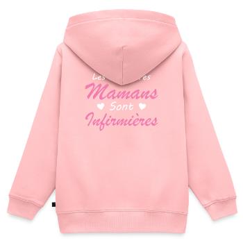 Les Meilleures Mamans Sont Infirmières - Sweat Premium à capuche zippé enfant bio - rose - Dos - AI Model Kid Female (0cm)