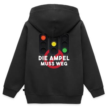 Les feux de circulation doivent disparaître - Sweat Premium à capuche zippé enfant bio - noir - Dos - AI Model Kid Male (0cm)