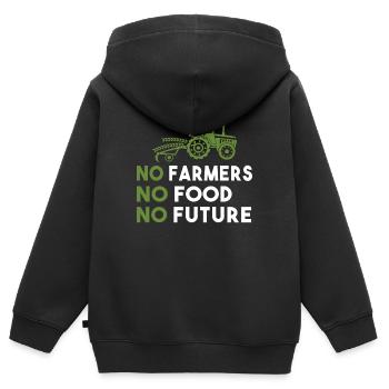 Farmer's Demo No Farmers No Food No Future Farmer - Kids Premium Organic Zip-up Hoodie - black - Back - AI Model Kid Male (0cm)