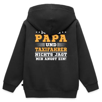 Papa Und Taxifahrer - Kinder Premium Organic Zip Hoodie - Schwarz - Hinten - AI Model Kid Male (0cm)