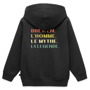 Brewen Der Mann Der Mythos Legende Geschenk Humor - Kinder Premium Organic Zip Hoodie - Schwarz - Hinten - AI Model Kid Male (0cm)