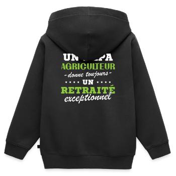 A Farmer Dad Gives an Exceptional Retiree - Kids Premium Organic Zip-up Hoodie - black - Back - AI Model Kid Male (0cm)