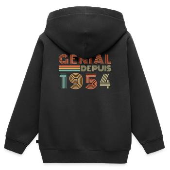 Fantastisch seit 1954 Retro Geburtstagsgeschenk - Kinder Premium Organic Zip Hoodie - Schwarz - Hinten - AI Model Kid Male (0cm)