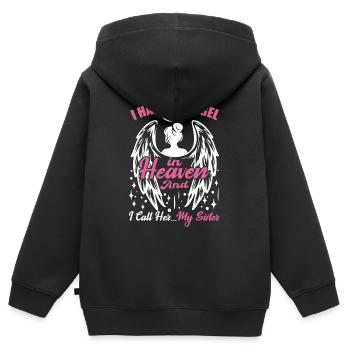 I Miss My Family Memorial Guardian Angel In Heaven - Sweat Premium à capuche zippé enfant bio - noir - Dos - AI Model Kid Male (0cm)