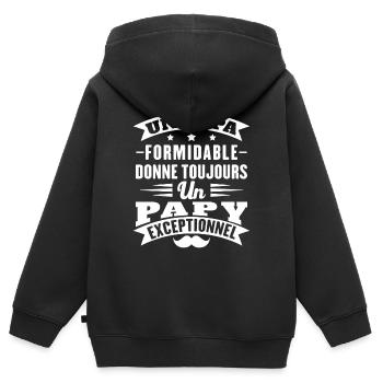 Terrific Dad Always Gives Grandpa Exceptional - Kids Premium Organic Zip-up Hoodie - black - Back - AI Model Kid Male (0cm)