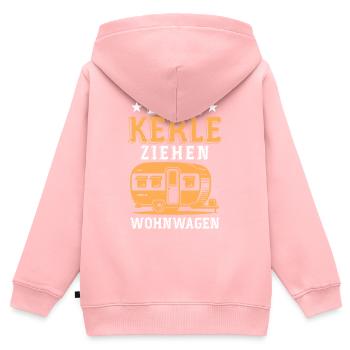 Echte kerle ziehen wohnwagen - Kinder Premium Organic Zip Hoodie - Rosa - Hinten - AI Model Kid Female (0cm)