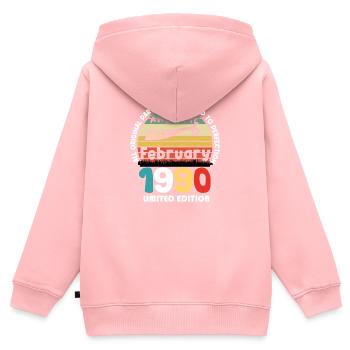 34 Jahre alt Baujahr 1990 Jahrgang Februar 1990 - Kinder Premium Organic Zip Hoodie - Rosa - Hinten - AI Model Kid Female (0cm)