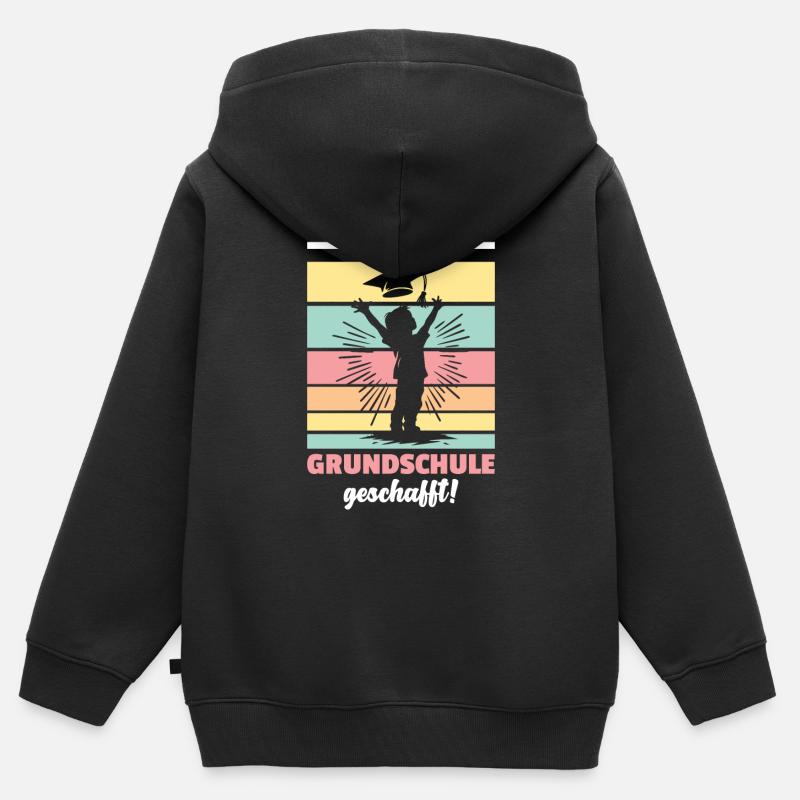 Adieu à l’école primaire 2024 - Sweat Premium à capuche zippé enfant bio - noir