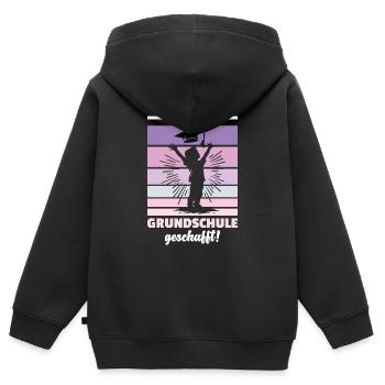 Grundschule Absolvent Mädchen Grundschule Abschied - Kinder Premium Organic Zip Hoodie - Schwarz - Hinten - AI Model Kid Male (0cm)
