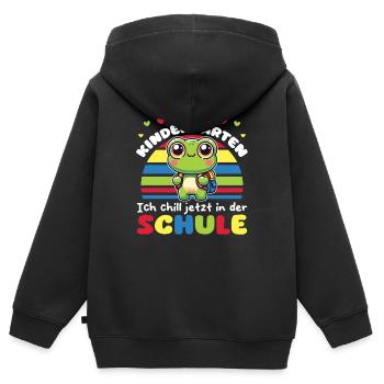 Bye bye kindergarten I chill at school - Kids Premium Organic Zip-up Hoodie - black - Back - AI Model Kid Male (0cm)