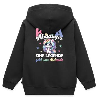 Diplômé de la garderie : 2024 une légende quitte le site - Sweat Premium à capuche zippé enfant bio - noir - Dos - AI Model Kid Male (0cm)