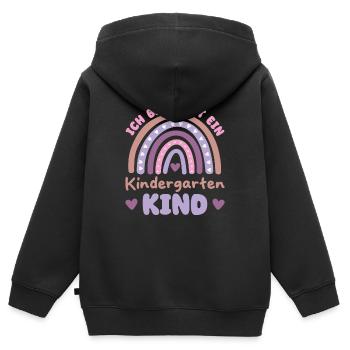 I'm now a kindergarten child 2024 - Kids Premium Organic Zip-up Hoodie - black - Back - AI Model Kid Male (0cm)