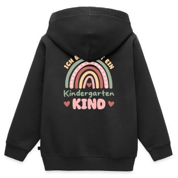 I'm now a kindergarten child 2024 - Kids Premium Organic Zip-up Hoodie - black - Back - AI Model Kid Male (0cm)