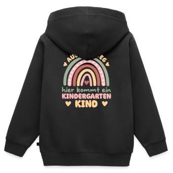 Out of the way, here comes a kindergarten child - Kids Premium Organic Zip-up Hoodie - black - Back - AI Model Kid Male (0cm)