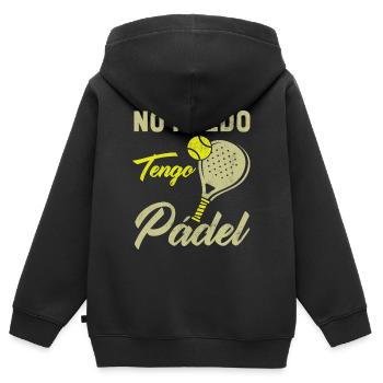 Ich kann keine Padel-Padel-Athleten haben - Kinder Premium Organic Zip Hoodie - Schwarz - Hinten - AI Model Kid Male (0cm)