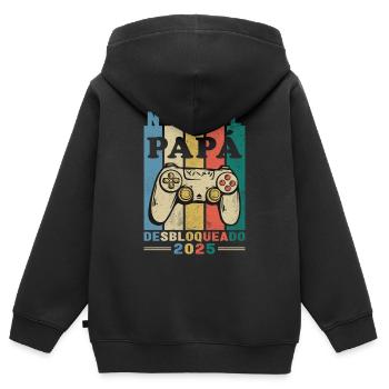 Dad 2025 Internship Funny Future Dad - Kids Premium Organic Zip-up Hoodie - black - Back - AI Model Kid Male (0cm)