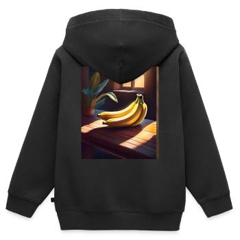 Leckere Bananen auf dem Tisch - Kinder Premium Organic Zip Hoodie - Schwarz - Hinten - AI Model Kid Male (0cm)