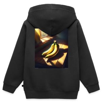 Leckere Bananenfrüchte - Kinder Premium Organic Zip Hoodie - Schwarz - Hinten - AI Model Kid Male (0cm)