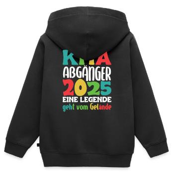 Diplômé de la garderie : 2025 Une légende quitte le site - Sweat Premium à capuche zippé enfant bio - noir - Dos - AI Model Kid Male (0cm)