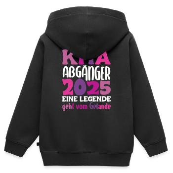 Diplômé de la garderie : 2025 Une légende quitte le site - Sweat Premium à capuche zippé enfant bio - noir - Dos - AI Model Kid Male (0cm)