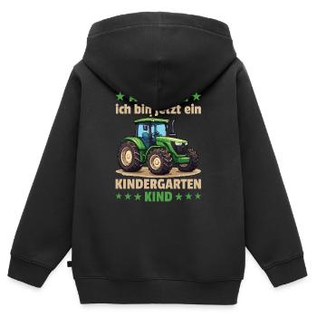 Attention I am now a kindergarten child - Kids Premium Organic Zip-up Hoodie - black - Back - AI Model Kid Male (0cm)